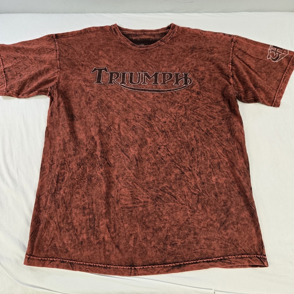 Triumph Motorcycle T-Shirt Mens XL UHL Works Reversible Red And Black - Picture 6 of 12